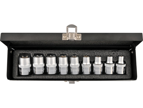 Trusa tubulare Torx CrV 9 piese E10-E24 1/2 inch Yato YT-0521