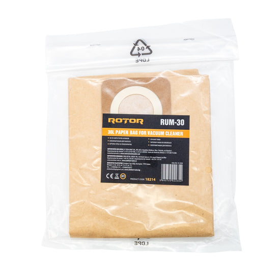 Sac hartie 30 L pentru aspirator ROTOR RUM-30