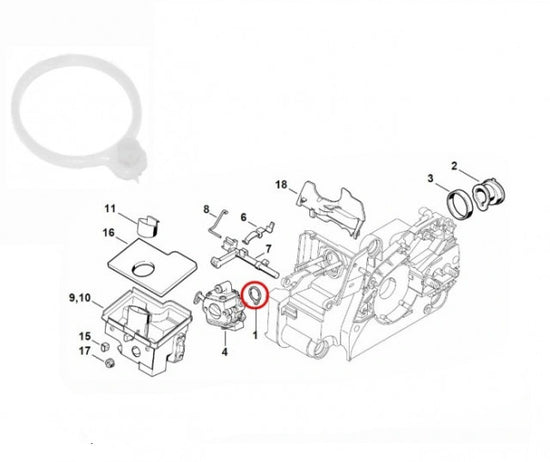 Saiba pentru drujba carburator drujba compatibila Stihl 017, 018, MS170, MS180 (buc)