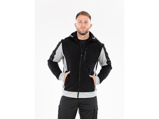 JACHETA FLEECE CU GLUGA SARNA NEAGRU 3XL