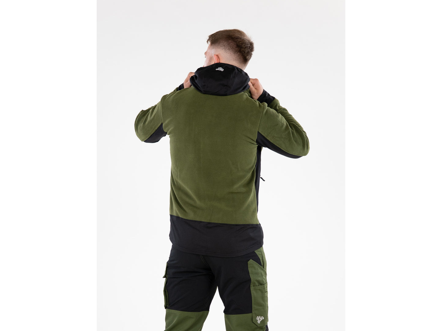 JACHETA FLEECE CU GLUGA SARNA VERDE 3XL