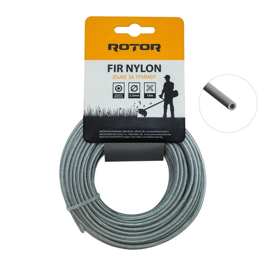 Set 10 Fire Nylon cu Insertie Otel ROTOR, 3.5mm x 15m, rotund, pentru motocoasa - detaliu 2