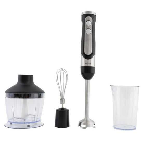 Set Blender Vertical 4 in 1 BOHM BHB-2780, 1200W, 2 Viteze, Lame Inox - imagine produs
