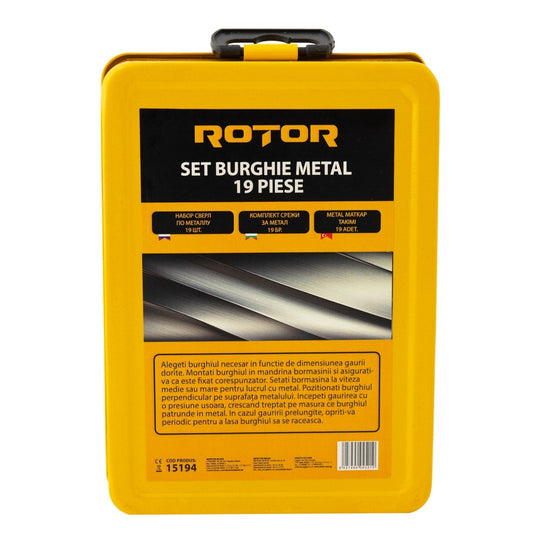 Set Burghie Metal ROTOR RBM19, 19 piese, HSS, pentru gaurit metal