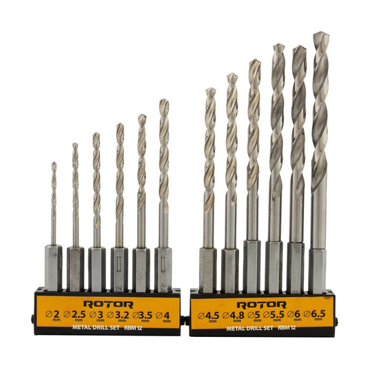 Set Burghie Metal HEX ROTOR RBM12, 12 piese, pentru insurubat si gaurit