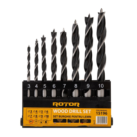 Set Burghie Lemn ROTOR RBW8, 8 piese, pentru gaurit lemn precis