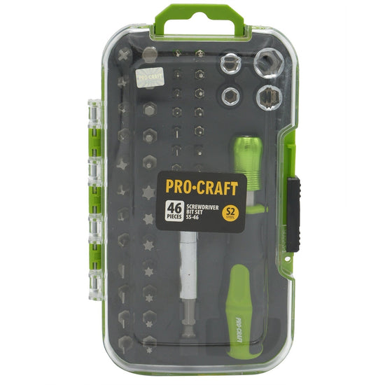 Set Biti PROCRAFT SS-46, 46 piese, adaptor 1/4"