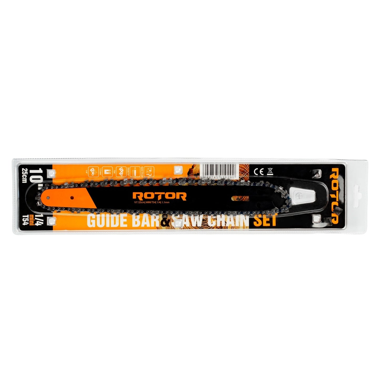 Set lamă + lanț drujbă 10″/25 cm 54T Pas 1/4 1.1 mm ROTOR