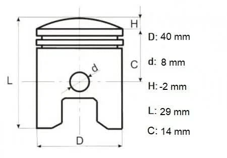 Set Piston 4T GX35 40mm, pentru Motocoasă