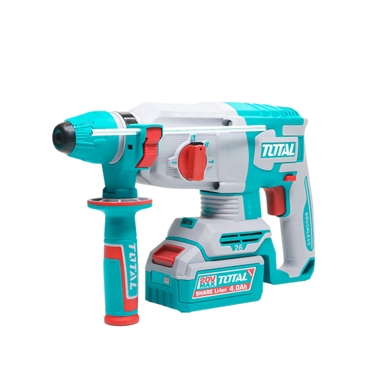 Ciocan rotopercutor TOTAL 20V, 2.5 J, brushless, SDS Plus, 2 acumulatori 4.0Ah, incarcator inclus