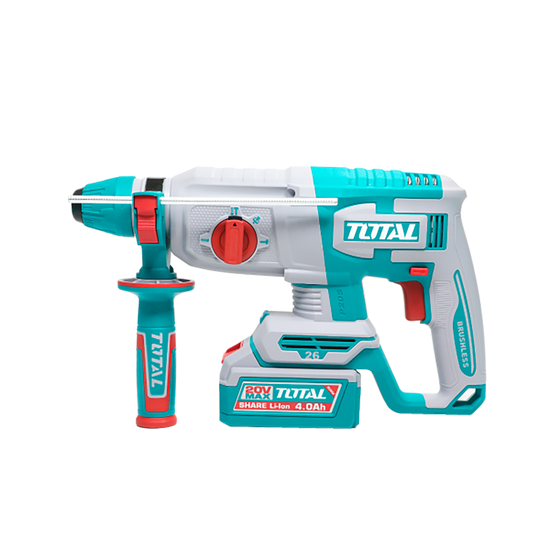 Ciocan rotopercutor TOTAL 20V, 2.5 J, brushless, SDS Plus, 2 acumulatori 4.0Ah, incarcator inclus