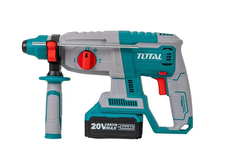 Ciocan rotopercutor TOTAL 20V, 2.5J, SDS Plus, acumulator si incarcator incluse