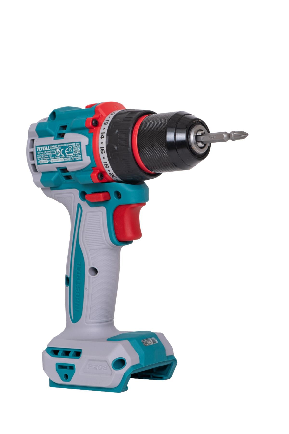 Masina de gaurit TOTAL 20V, 55 Nm, motor fara perii (FARA acumulator si incarcator)