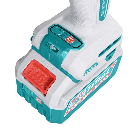Pistol de insurubat cu impact TOTAL 20V, 1050 Nm, prindere 3/4", 2 acumulatori 5.0Ah, incarcator inclus