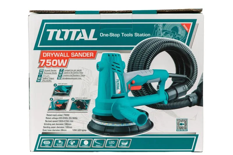 Masina de slefuit pereti si tavane profesionala TOTAL Industrial 750W, 180 mm, LED