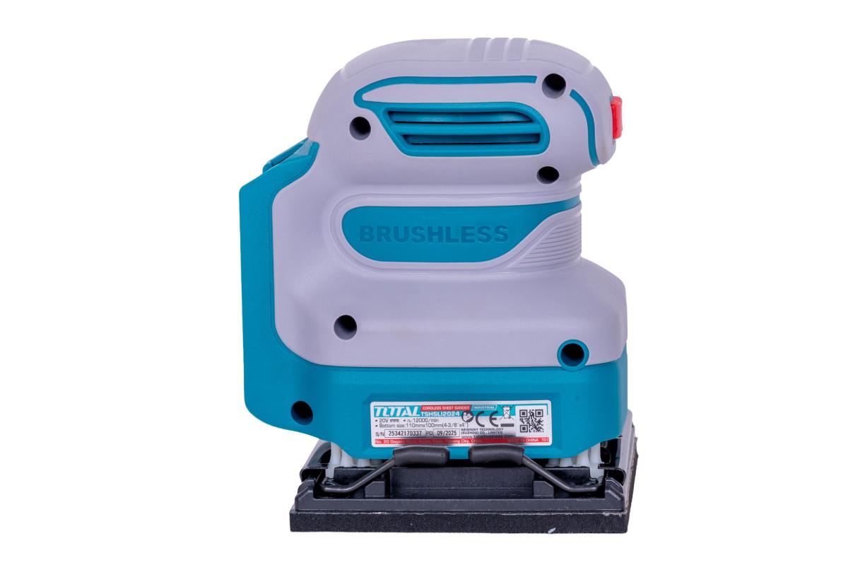 Masina de slefuit cu talpa patrata TOTAL 20V, brushless, Li-Ion, fara acumulator