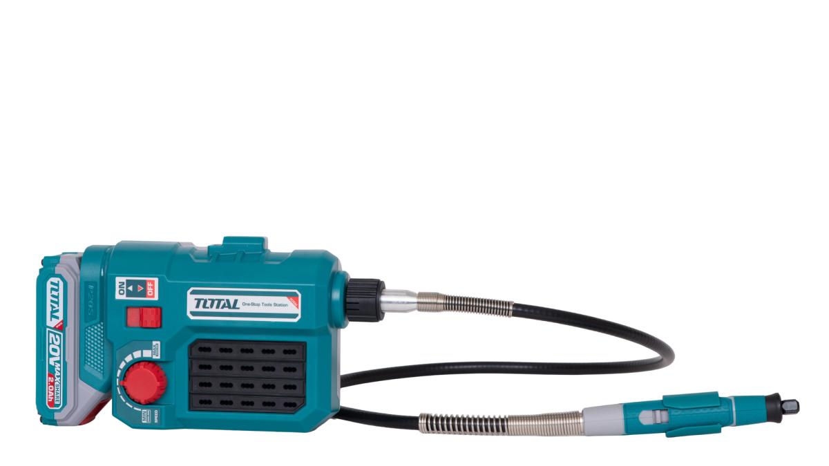Mini polizor TOTAL 20V, 2.0Ah, viteza variabila, set accesorii (include acumulator si incarcator)