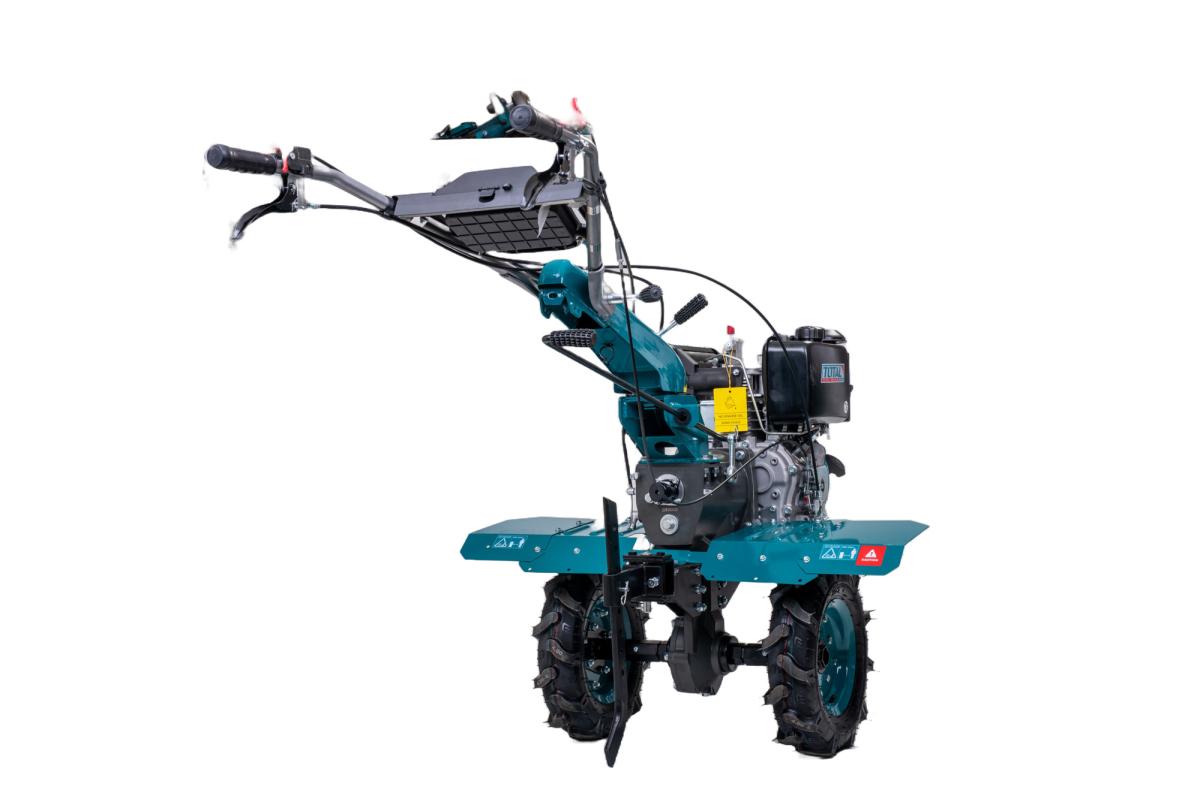 Motocultor Diesel TOTAL 9CP, 6.6kW, cu freze 1350mm si roti transport