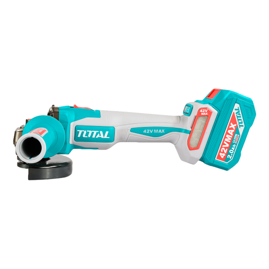 Flex cu acumulator TOTAL 42V 115mm 1080W Brushless cu 2 baterii si incarcator