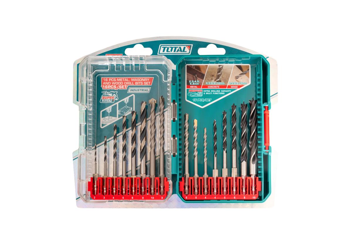Set Burghie Total | 16 buc | Metal + Beton + Lemn | HSS + Tija Hex