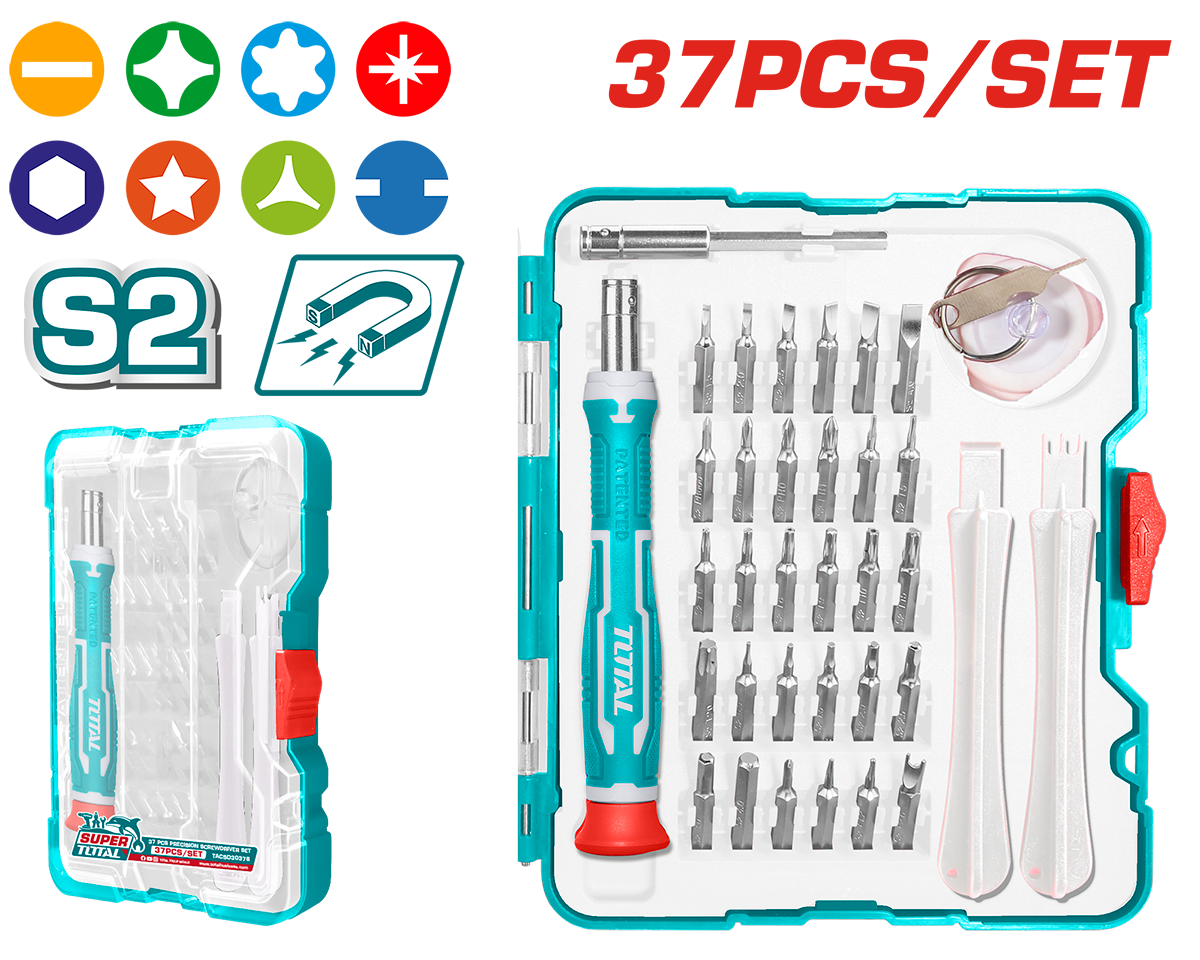 Set Surubelnite de Precizie Total | 37 buc | Telefoane iPhone iPad Ceasuri