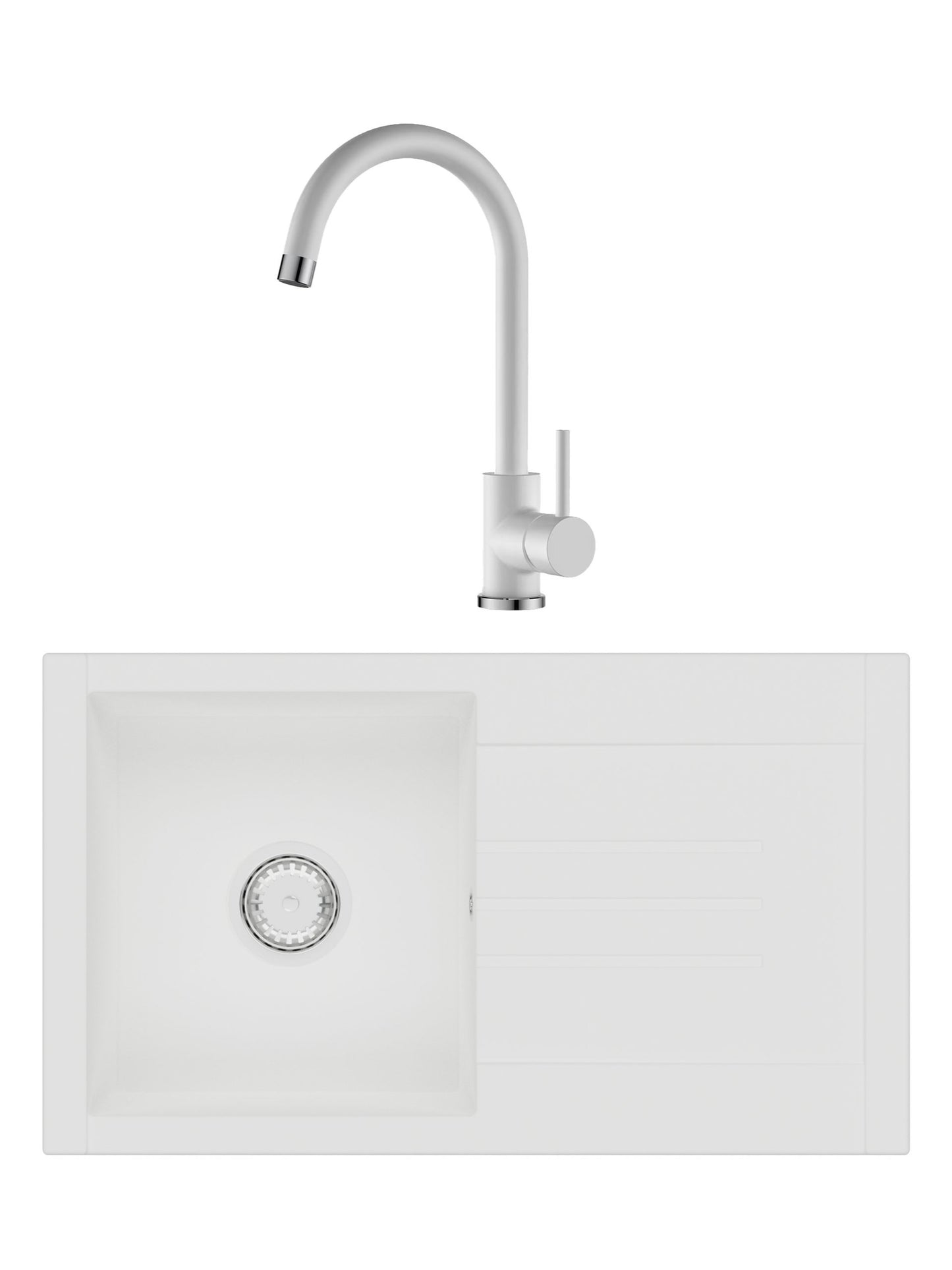 SET Chiuveta SanDonna Arona + Baterie SanDonna Solo - Alb