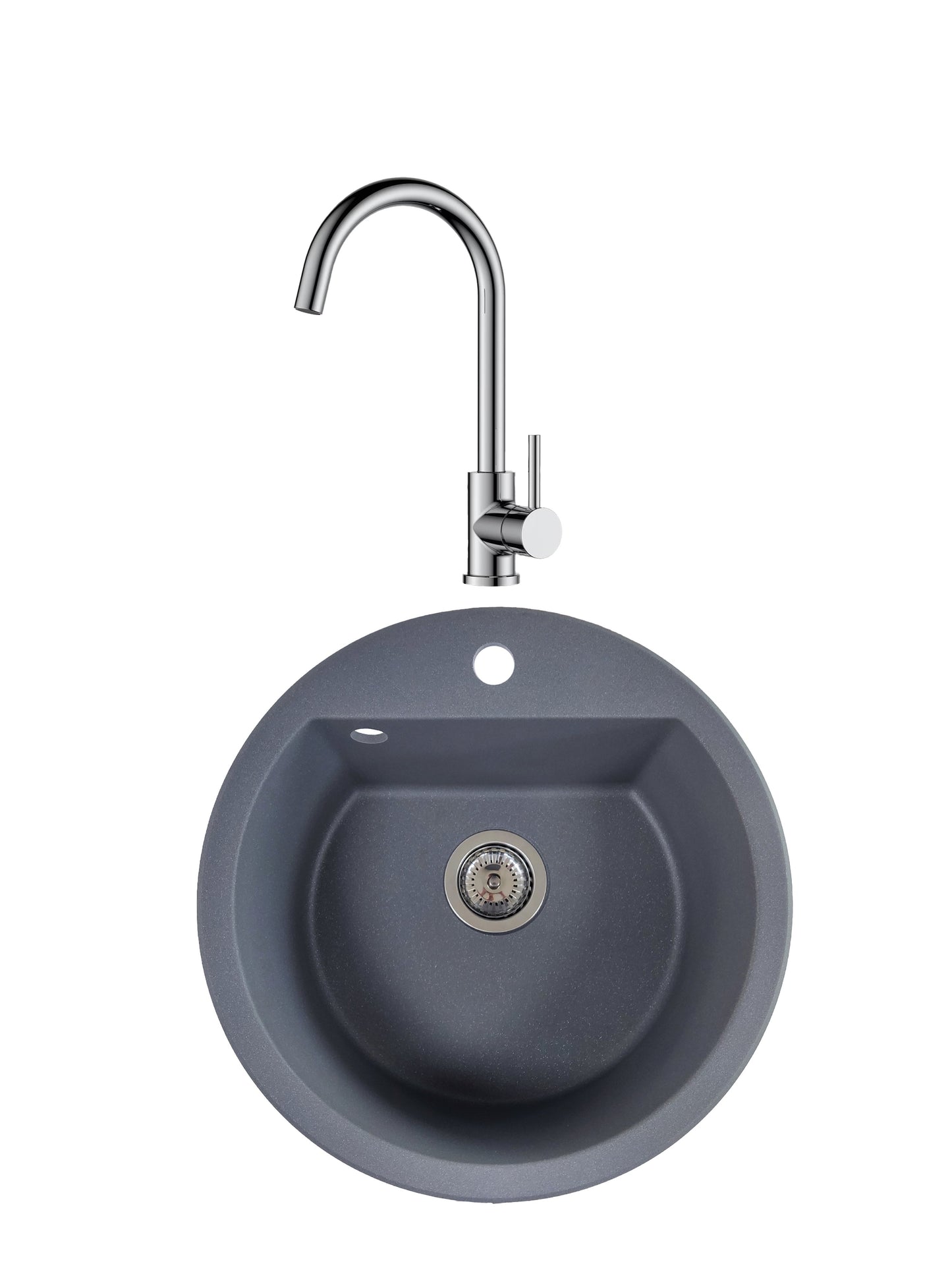 SET Chiuveta SanDonna Lena + Baterie Solo crom - Gri