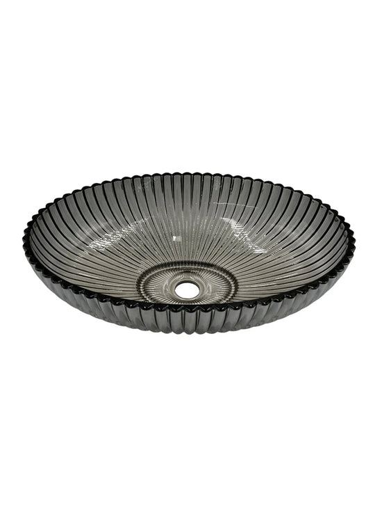SET Lavoar de baie din sticla securizata Perla + Baterie Dorota negru