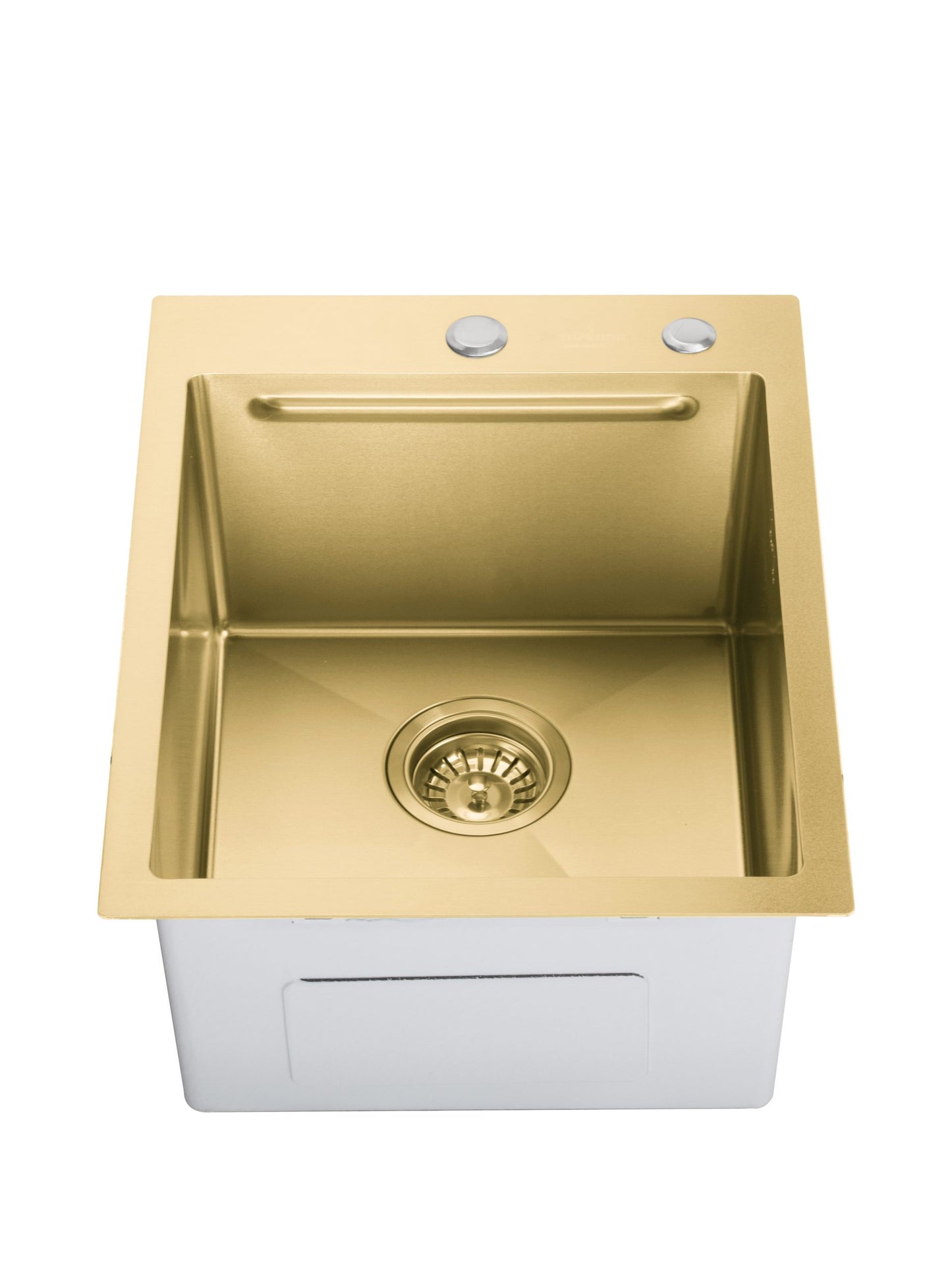 Chiuveta de bucatarie Sandonna HD4050 din inox cu tavita si dispenser + Baterie Andra auriu-alb + Ustensile de gatit din bambus