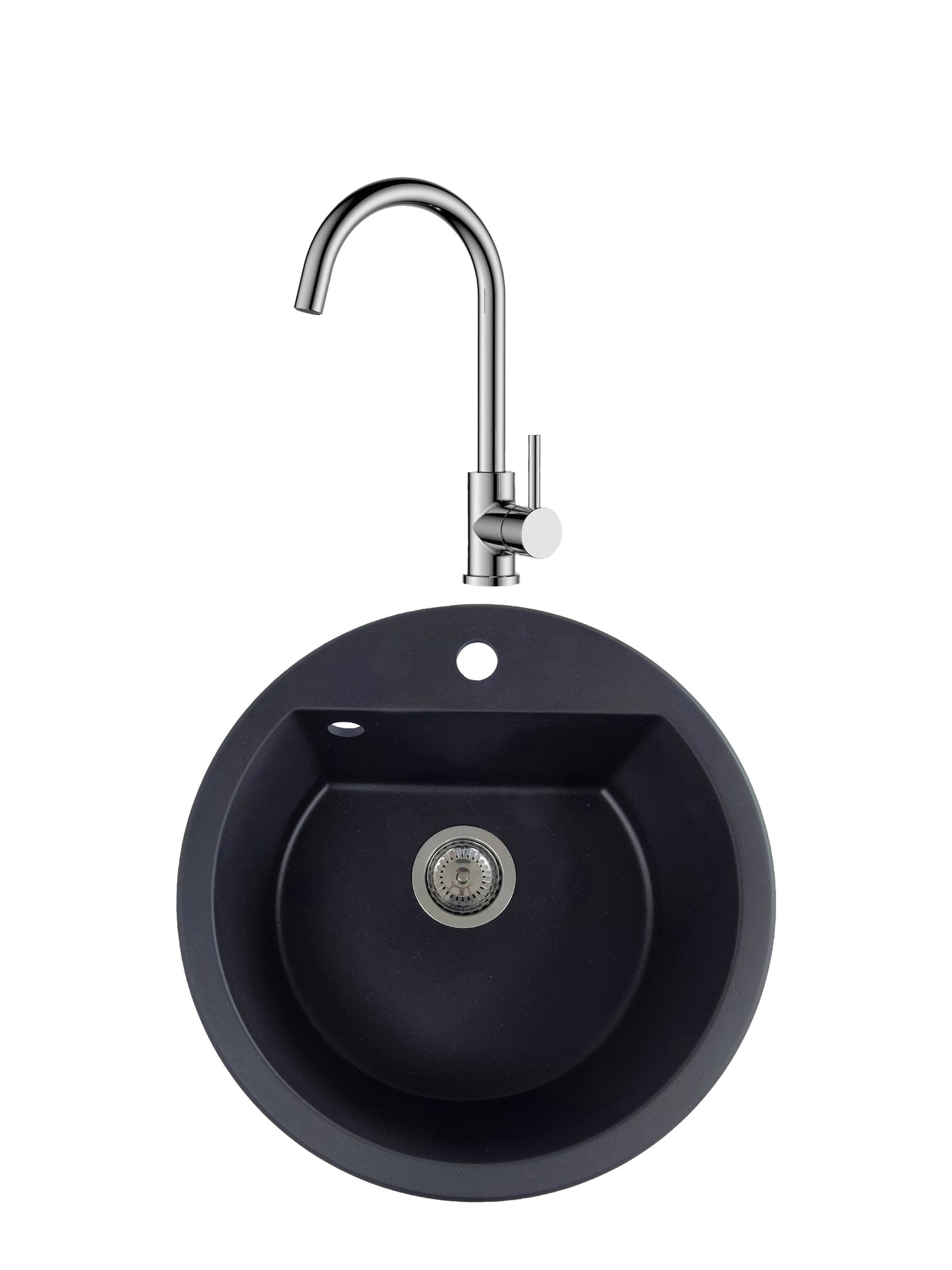 SET Chiuveta SanDonna Lena + Baterie Solo crom - Negru