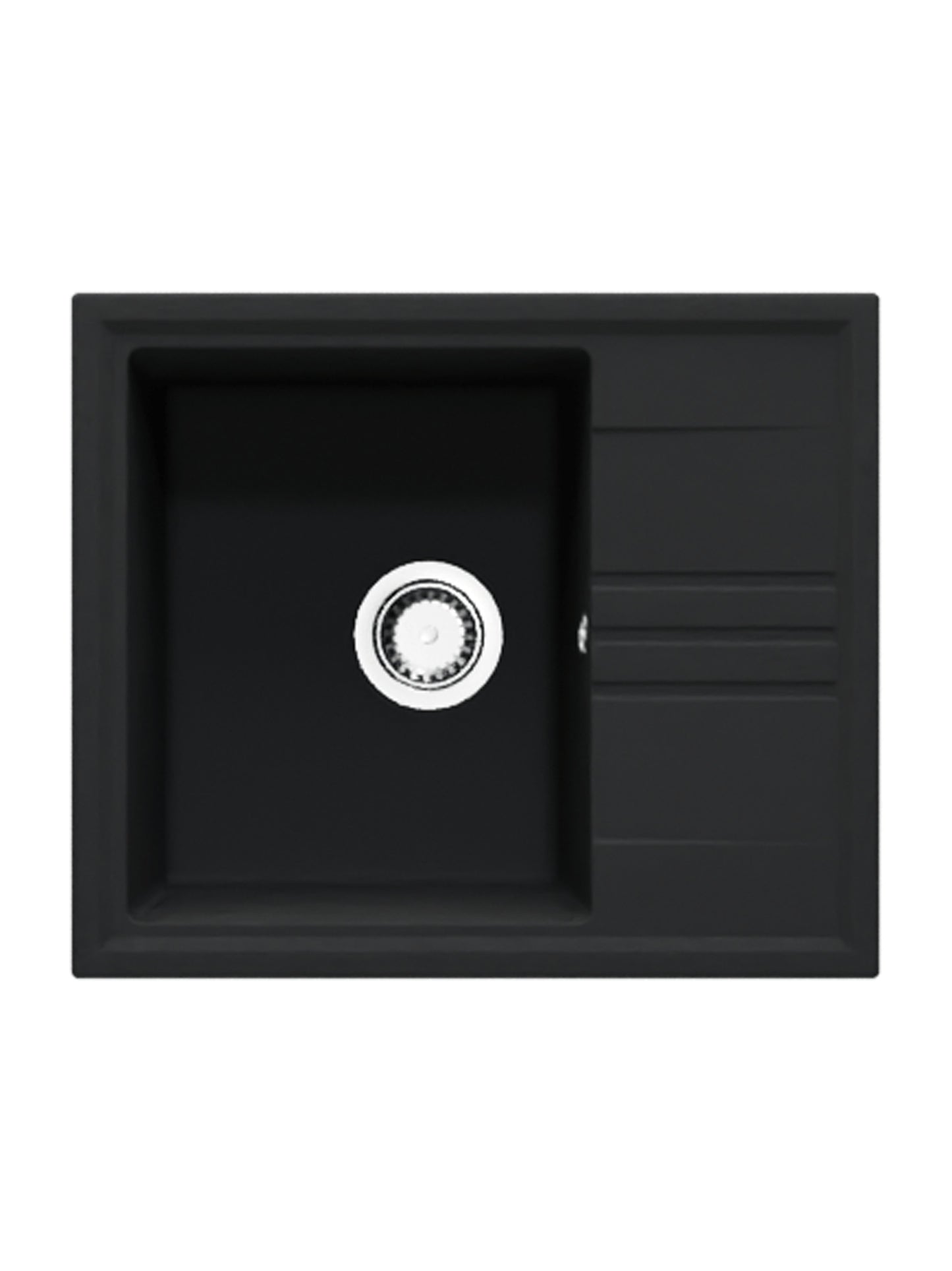 SET Chiuveta granit compozit SanDonna Alina + Baterie Waltz Alfa negru