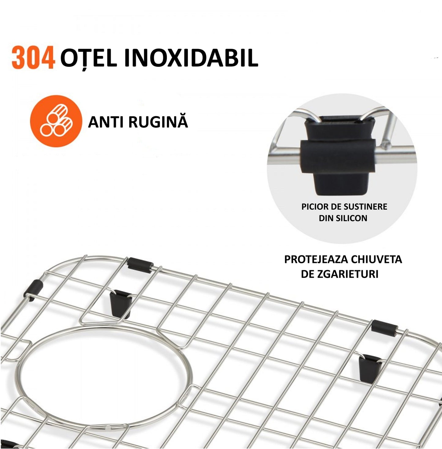 Gratar de protectie din inox pentru chiuvete - Sandonna HD5040R - 32.6 x 42.5cm