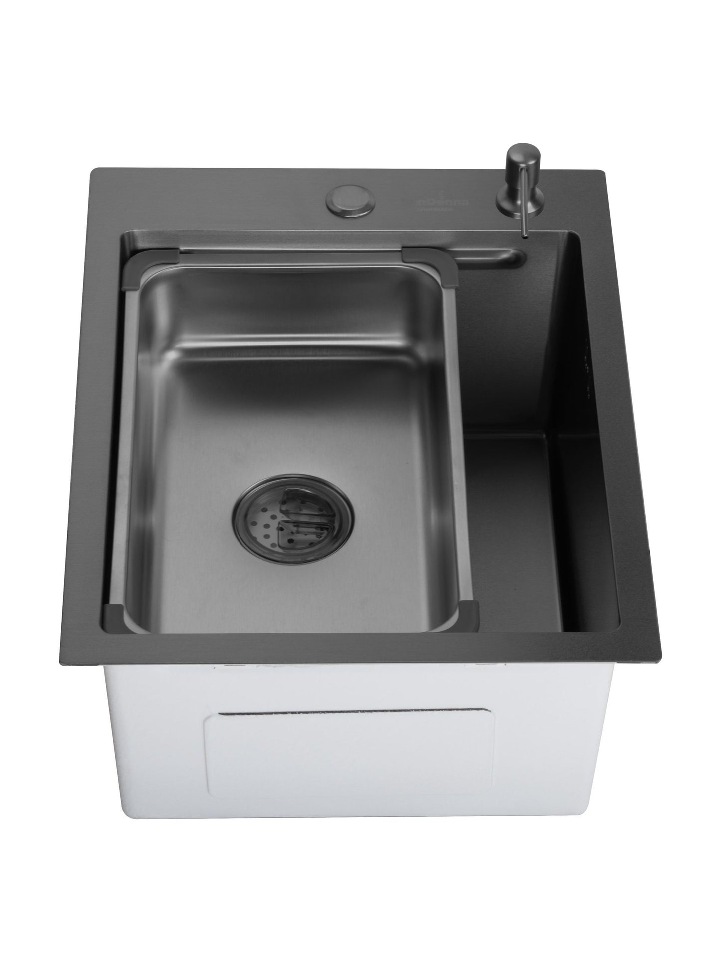 SET Chiuveta SanDonna HD4050 din inox cu tavita si dozator + Baterie SanDonna Charlotte cu dus retractabil