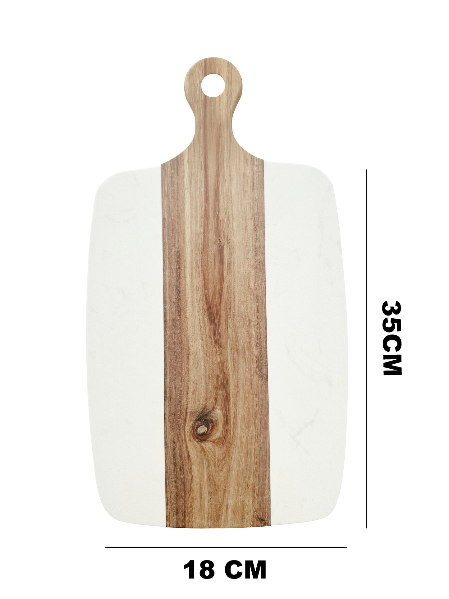 Tocator de bucatarie din marmura si lemn SanDonna alb - mic