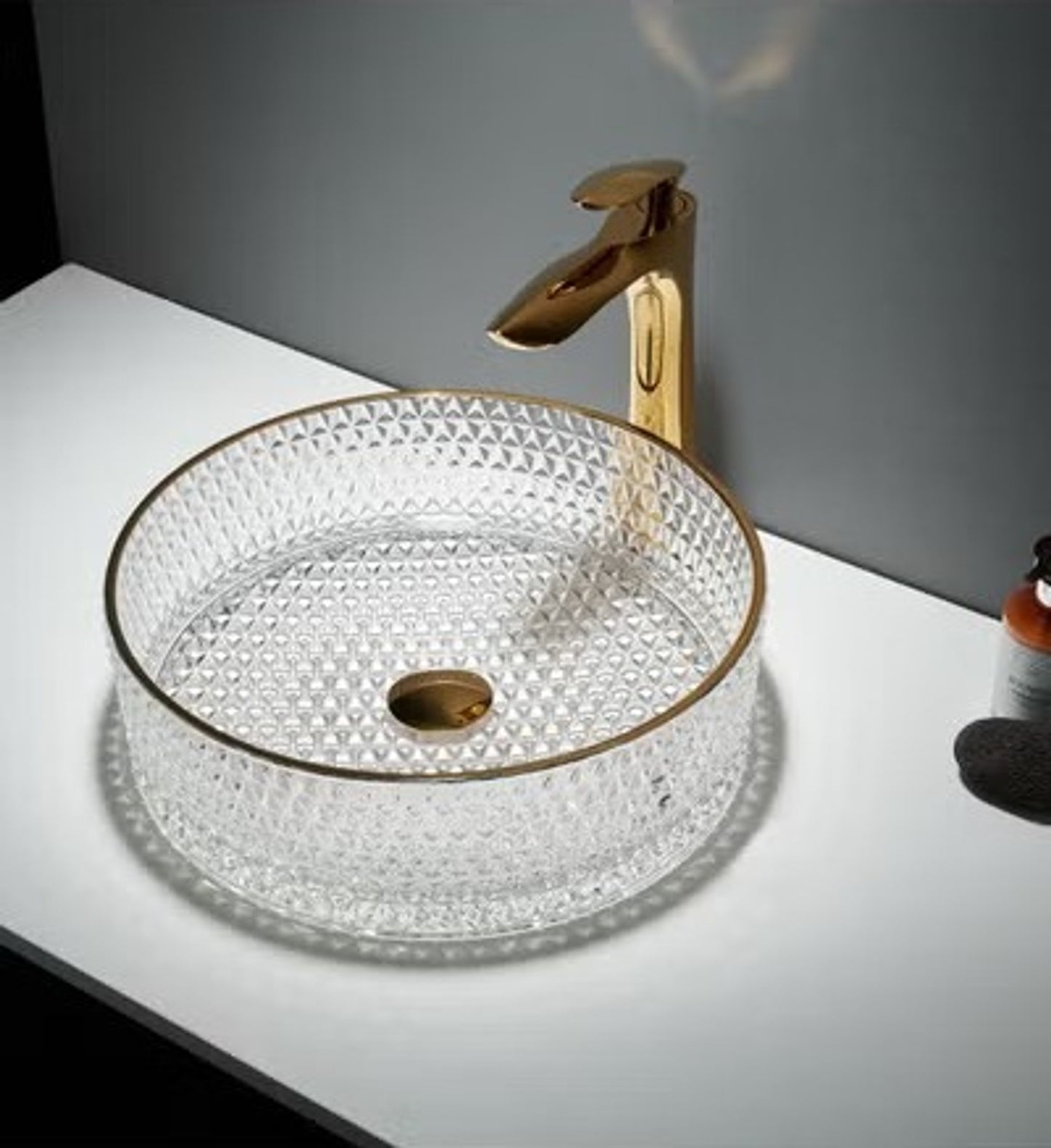 Lavoar din sticla securizata Sandonna Mira - Gold Line