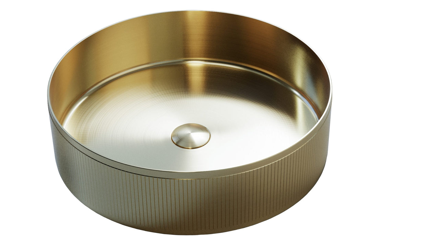 Lavoar de baie din inox Sandonna HD400 - Auriu