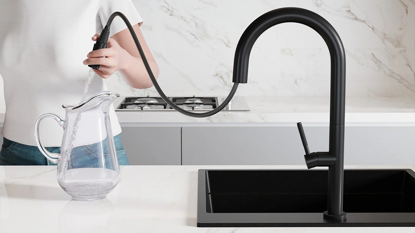 Chiuveta de bucatarie handmade Sandonna HD7850DR cu 2 cuve, tavite si dispenser de sapun + Baterie Charlotte cu dus extractabil