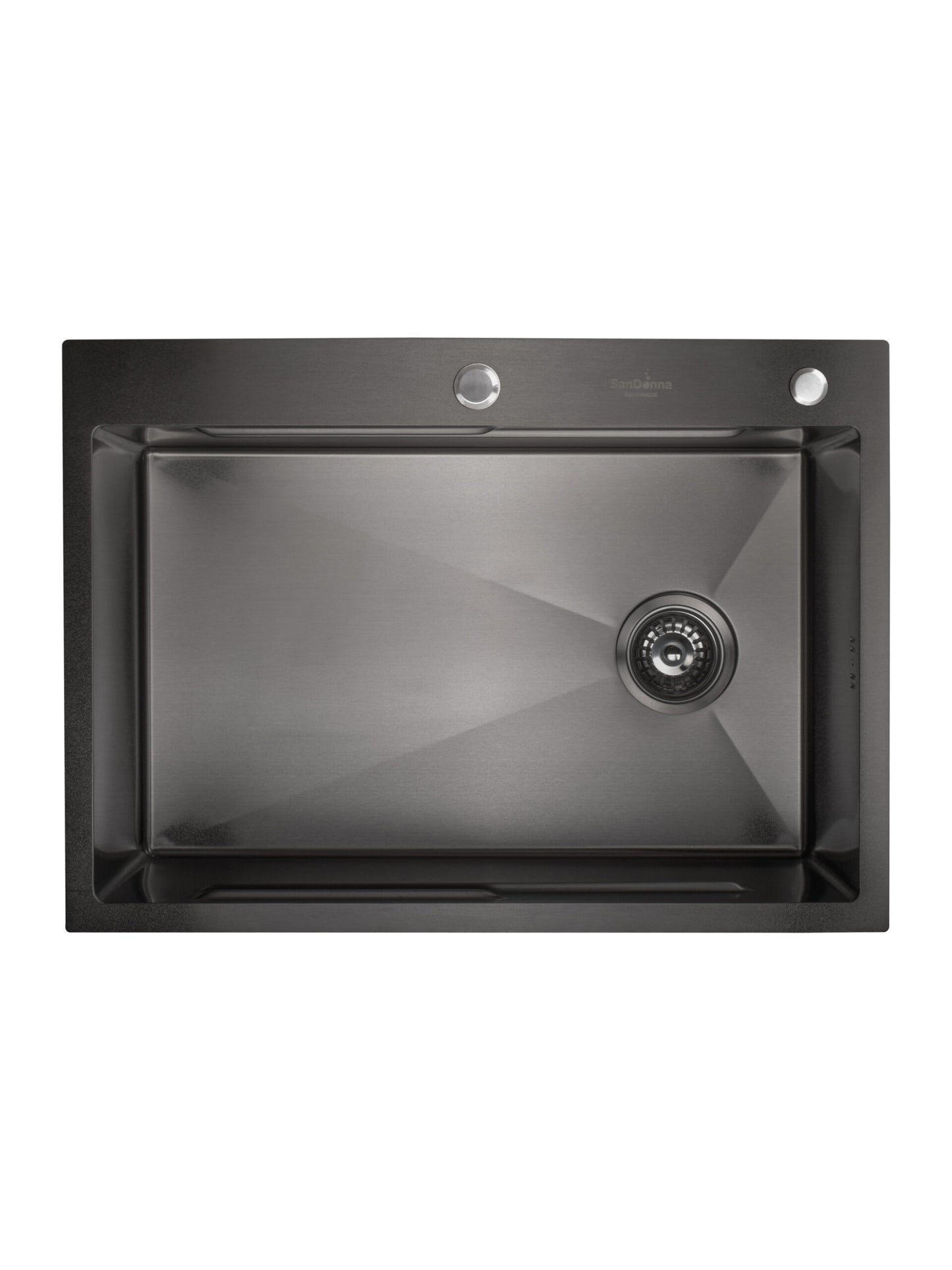 SET Chiuveta SanDonna HD7050 negru din inox handmade cu dozator de sapun, tavita de scurgere si tocator + Baterie flexibila SanDonna Charlotte negru