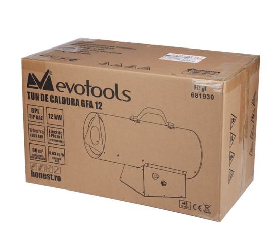 Tun de Caldura pe Gaz EvoTools Standard GFA 12 - 12kW 170 m³/h, pana la 86m²