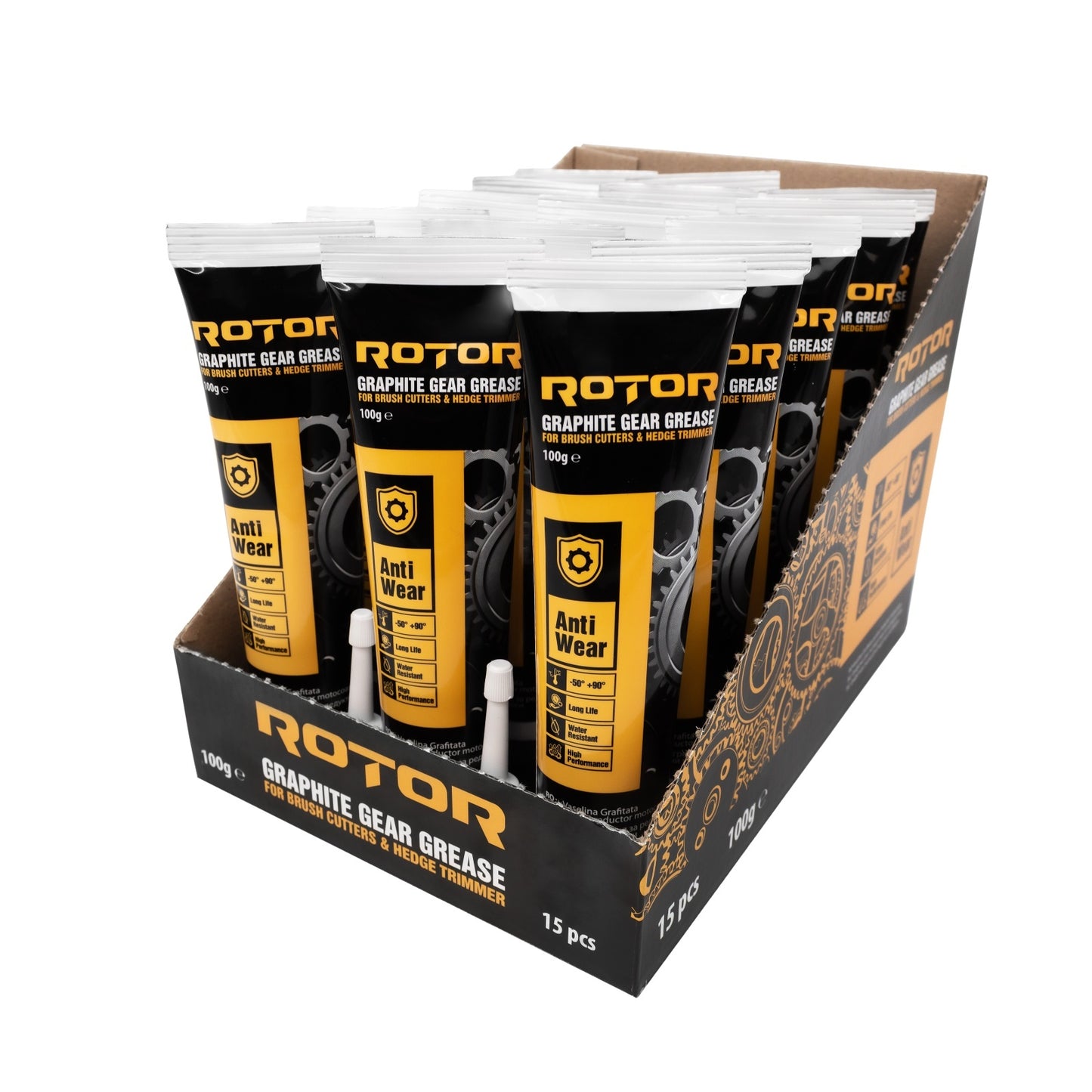 VaselinAƒ grafitatAƒ pentru reductor motocoasAƒ E™i foarfecAƒ de gard viu ROTOR 100g, 15 bucati-bax, -50°C pana la +90°C