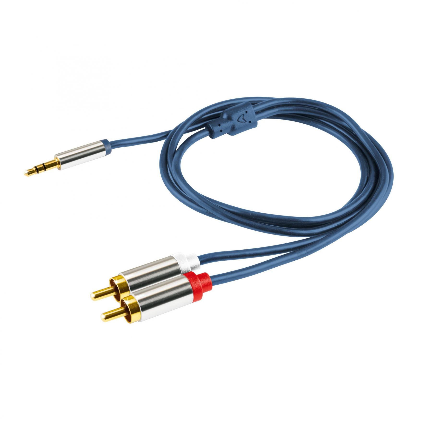 Cablu audio, mufă stereo metalic 3,5 mm - 2 prize metalice RCA, 1 m, A 49-1M