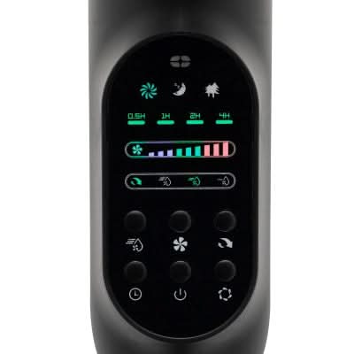 Ventilator cu Aburi SFM43BK, 75W, Telecomanda, 3 Viteze, Umidificare, Rezervor 2.8L, Negru