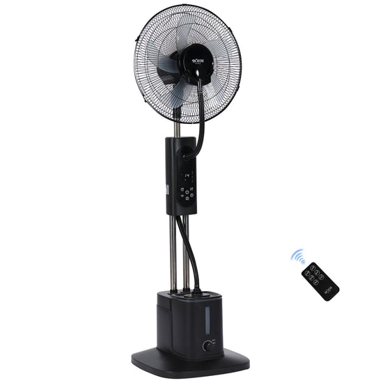 Ventilator cu Pulverizare Apa si Umidificare BÖHM BME-01A, 16 Inch, 70W, Telecomanda