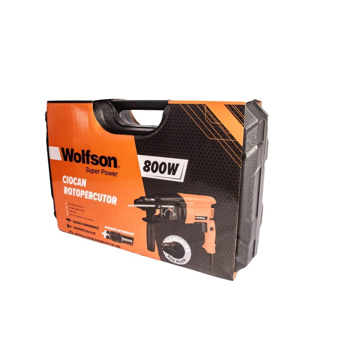 Ciocan rotopercutor Wolfson 800W, 4J, SDS Plus, 4000 bpm