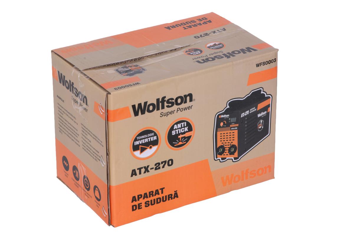 Aparat de sudura WOLFSON ATX-270 Inverter MMA 120A, IGBT, LCD, 60% ciclu