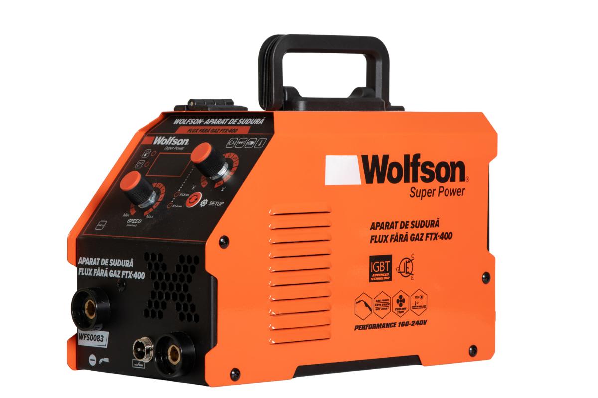 Aparat de sudura WOLFSON FTX-400, MIG flux fara gaz, MMA
