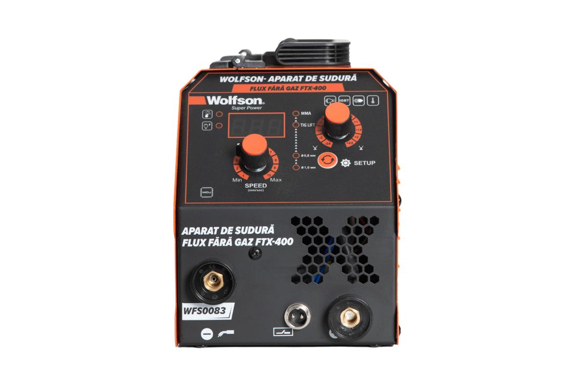 Aparat de sudura WOLFSON FTX-400, MIG flux fara gaz, MMA