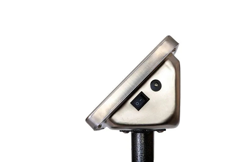 Cantar comercial PROFESIONAL cu brat rabatabil WOLFSON, 350 kg, platforma 40×50 cm, afisaj LCD, baterie + 220V