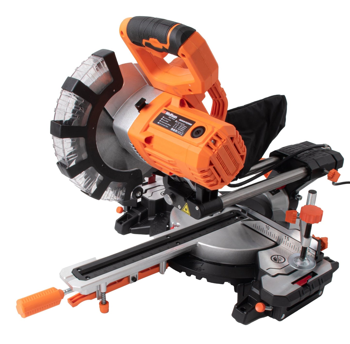 Fierastrau circular stationar Wolfson 2000W, 210mm, cu sanie de glisare, 4800rpm