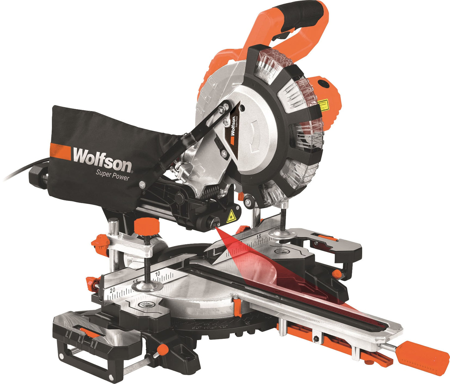 Fierastrau circular stationar Wolfson 2000W, 210mm, cu sanie de glisare, 4800rpm